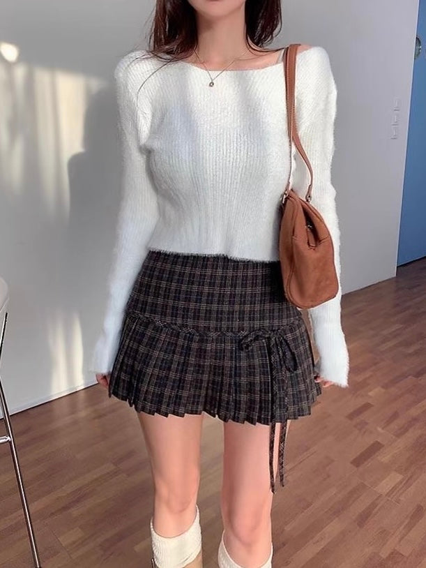 ツイードチェックプリーツスカート Mc 601