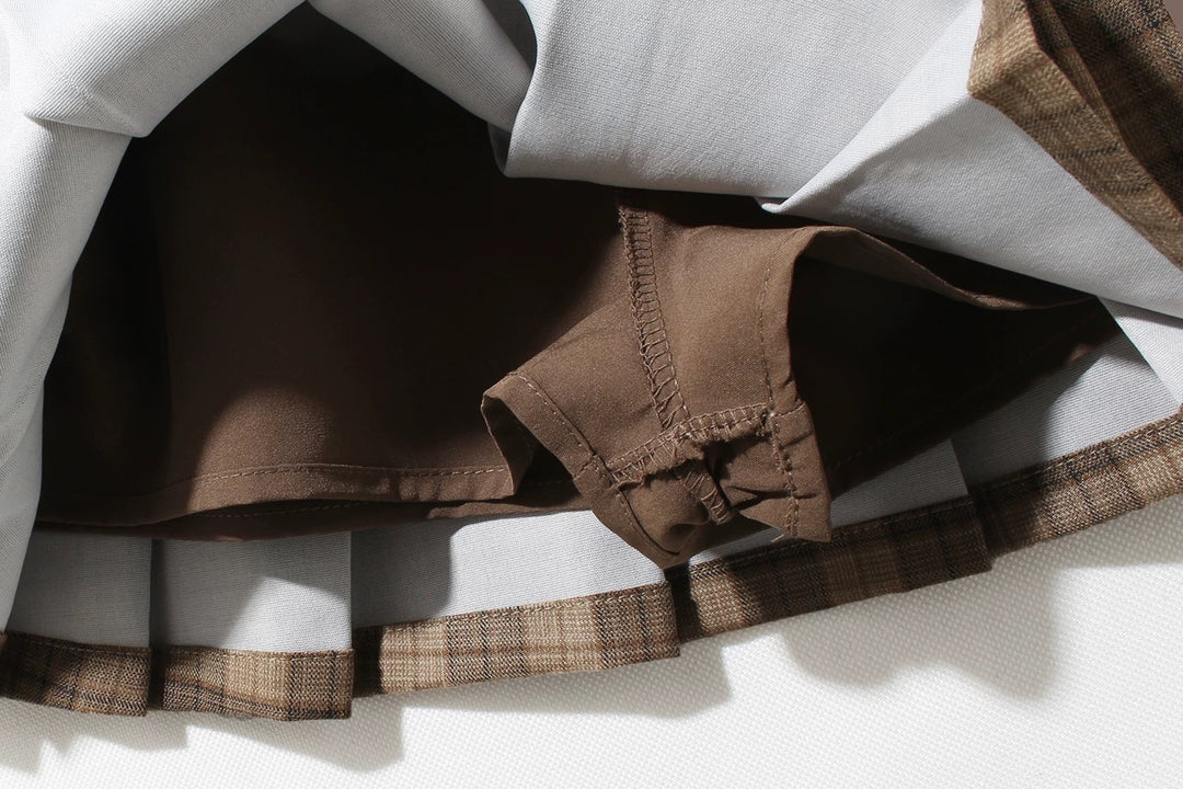 ベルト付きクラシックプリーツミニスカート Mc 551