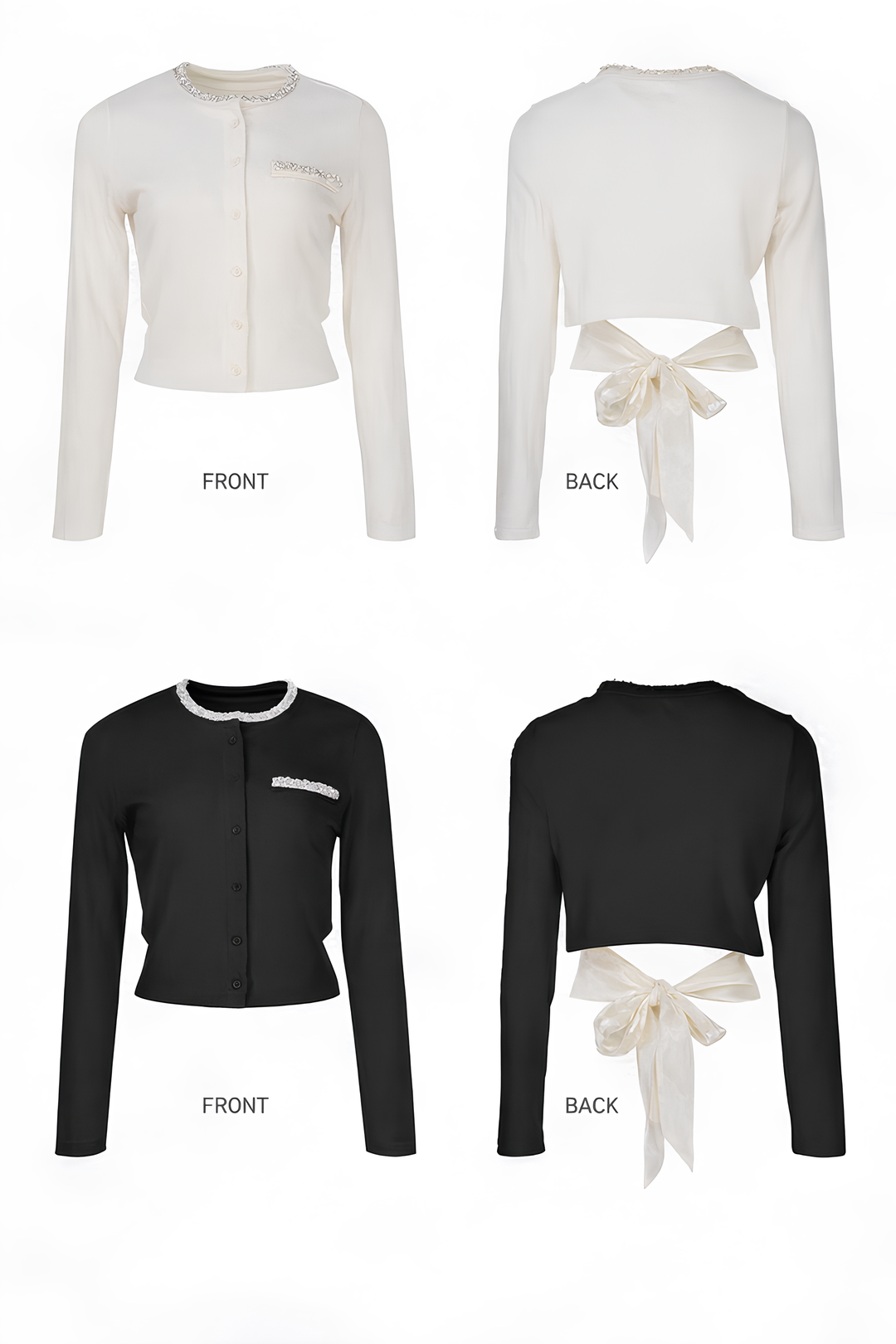 バックリボンビジューカーディガン Mc750