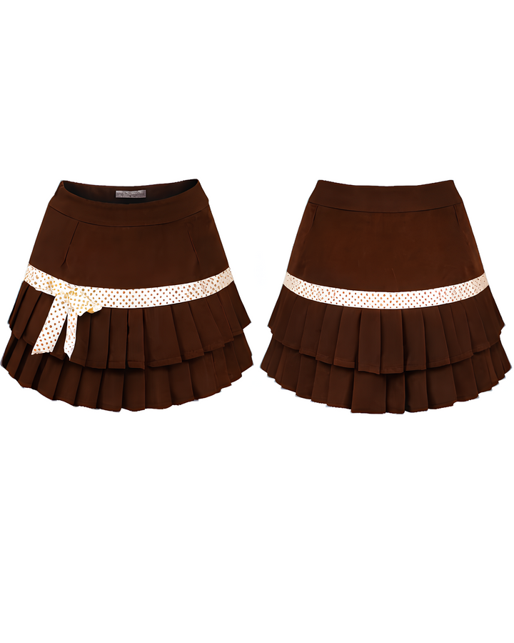 ショコラドットリボンプリーツミニスカートMc 769