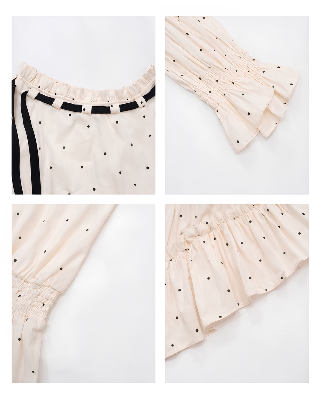 ドットリボンワンショルダーセットアップ Mc 786