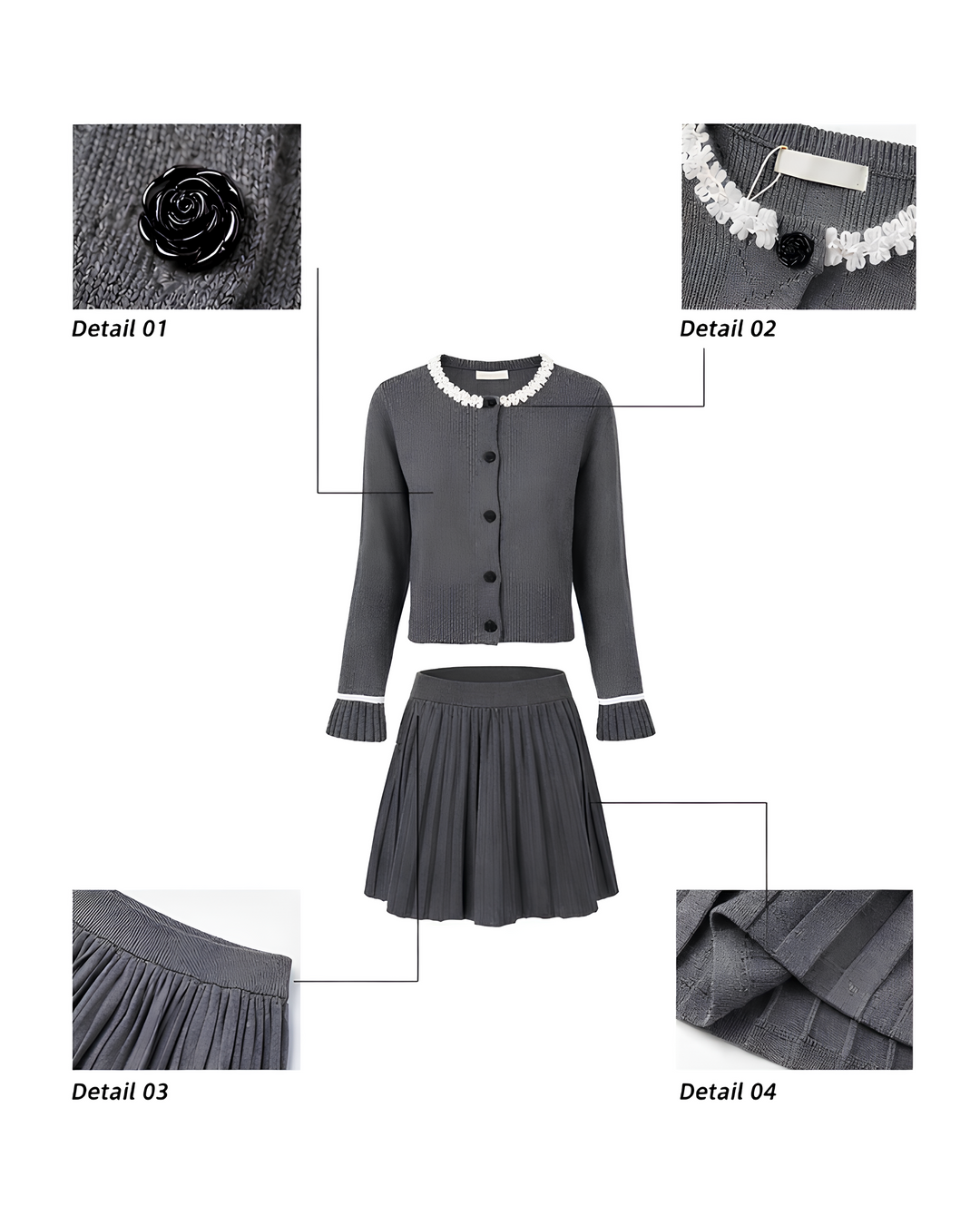 レースカラードッキングニットセットアップ Mc 759