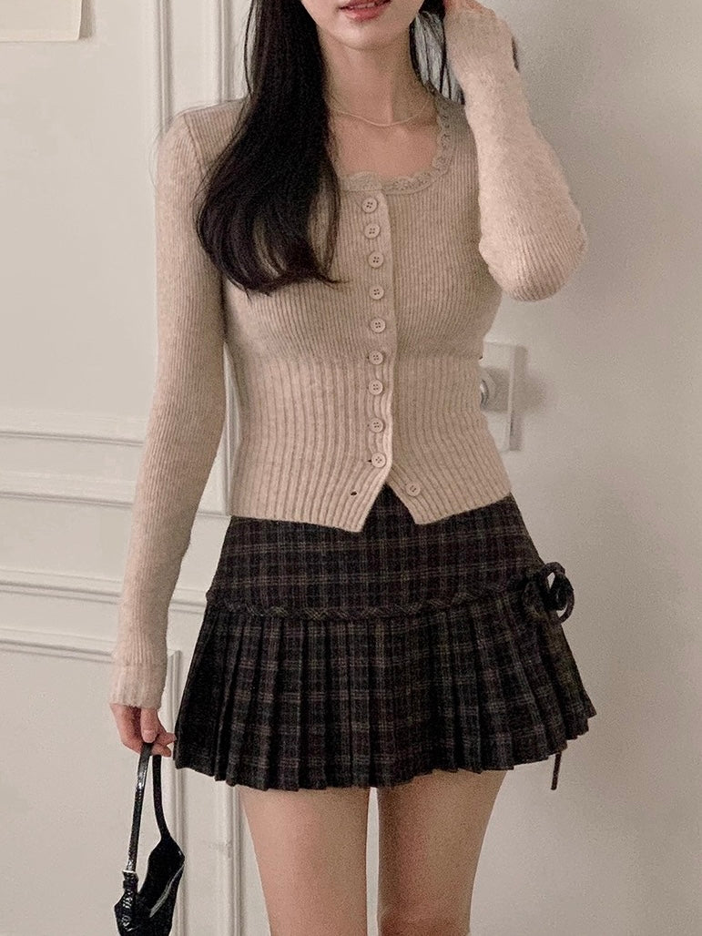 ツイードチェックプリーツスカート Mc 601