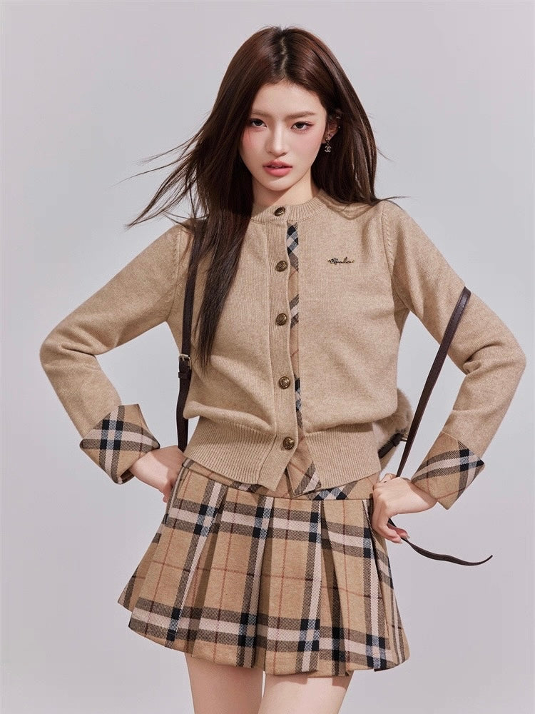 チェックプリーツスカート Mc 596