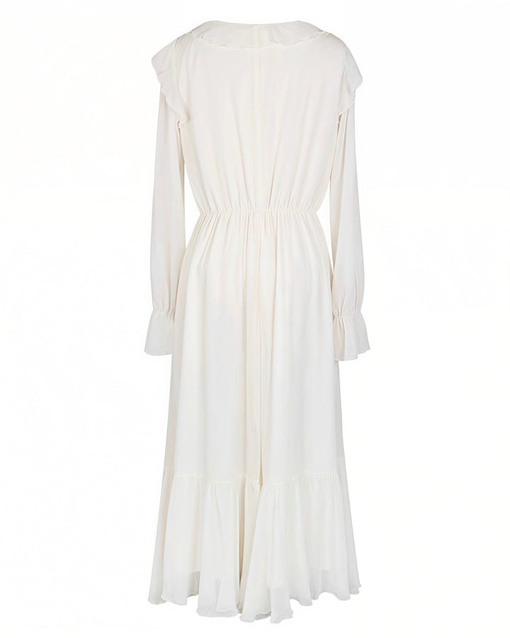 エアリーフリルシフォンロングワンピース Mc 799