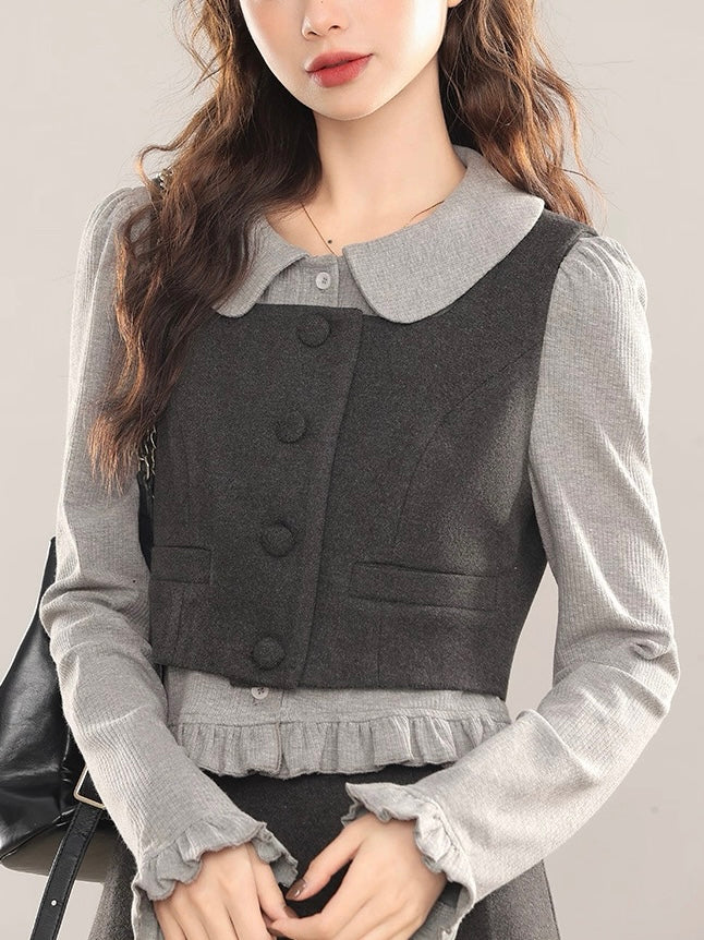 ウールカラーベストセットアップ　Mc 558