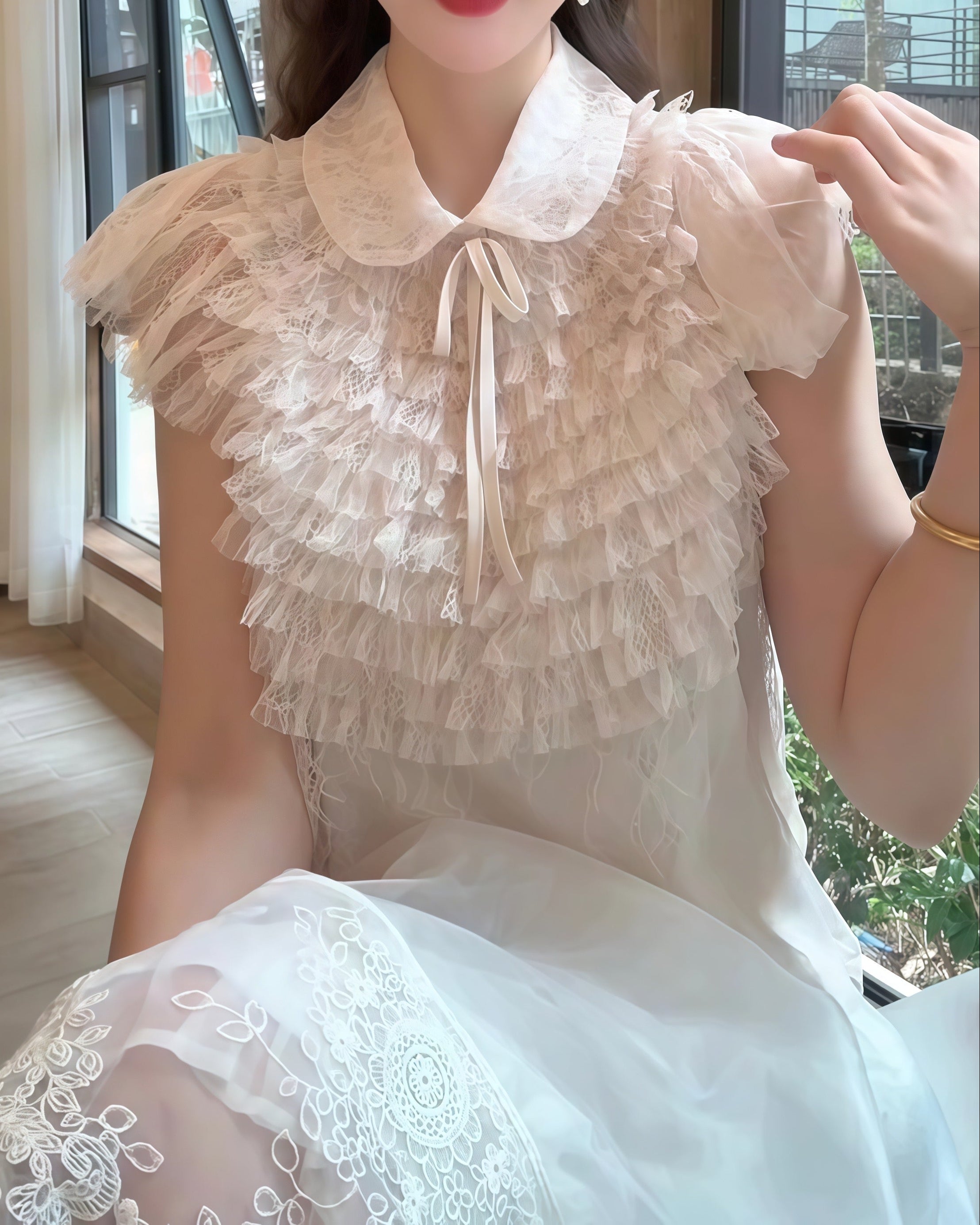 フレンチフリルシフォンブラウス Mc 407 – micury