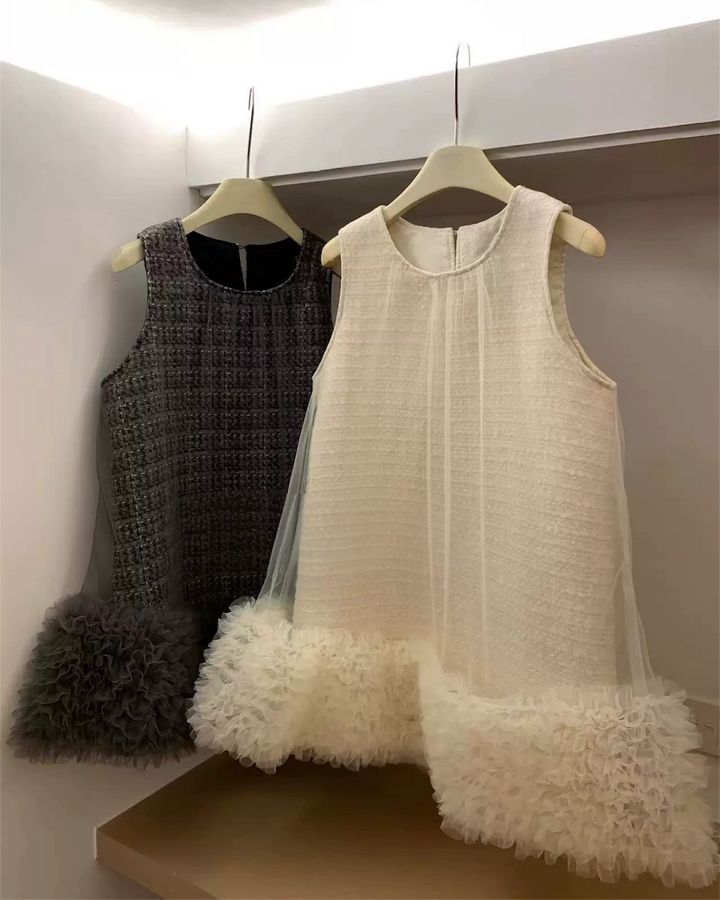 チュールフリルツイードワンピース　Mc 689