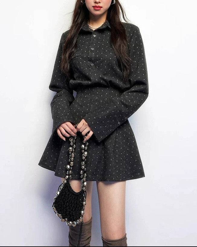 ドットフレアウエストタイトワンピース Mc 673