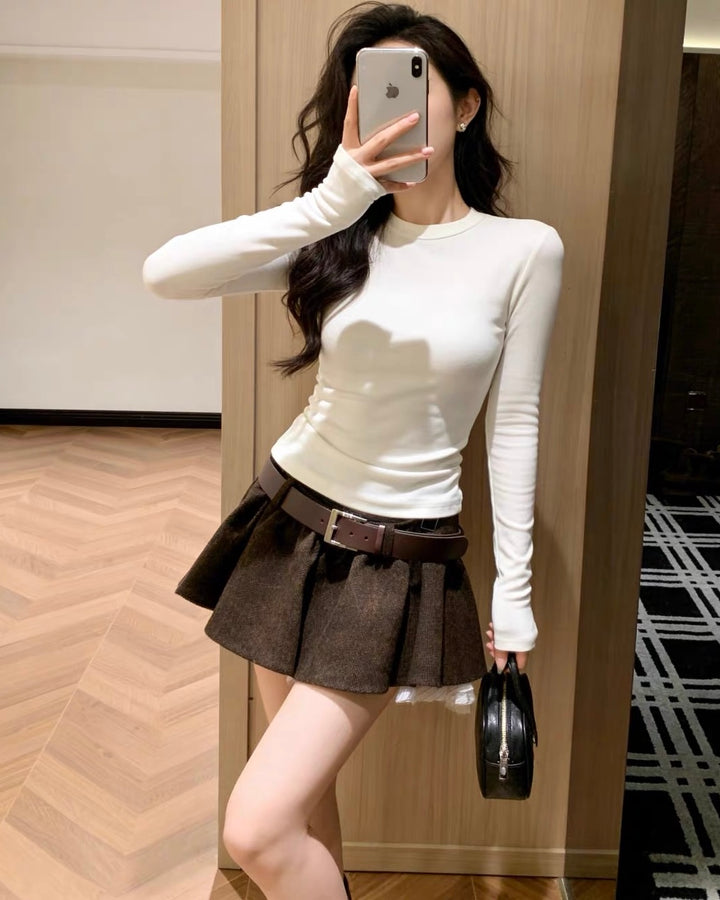 ベルト付きチュールレイヤードミニスカート Mc 768