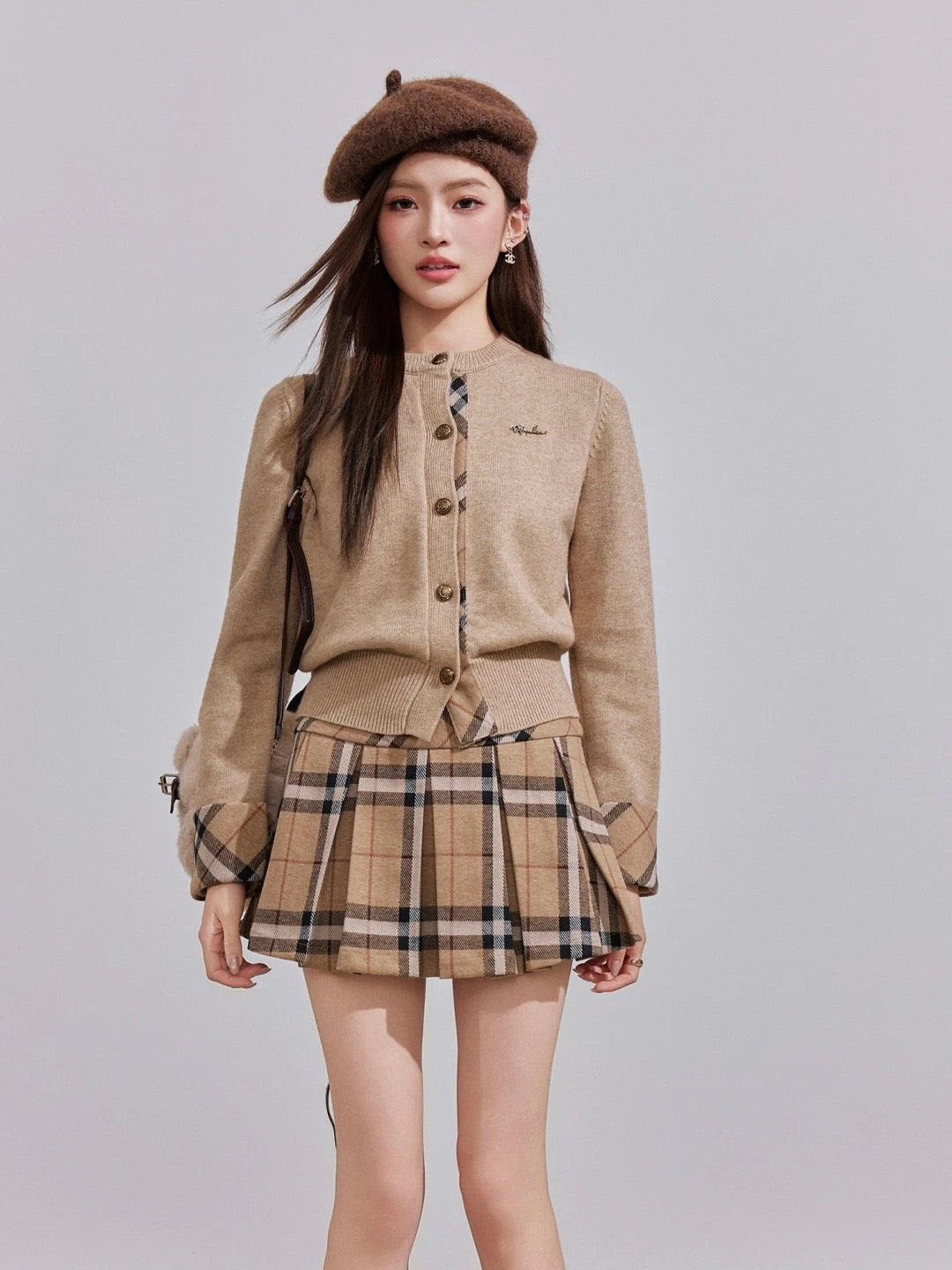 チェックプリーツスカート Mc 596