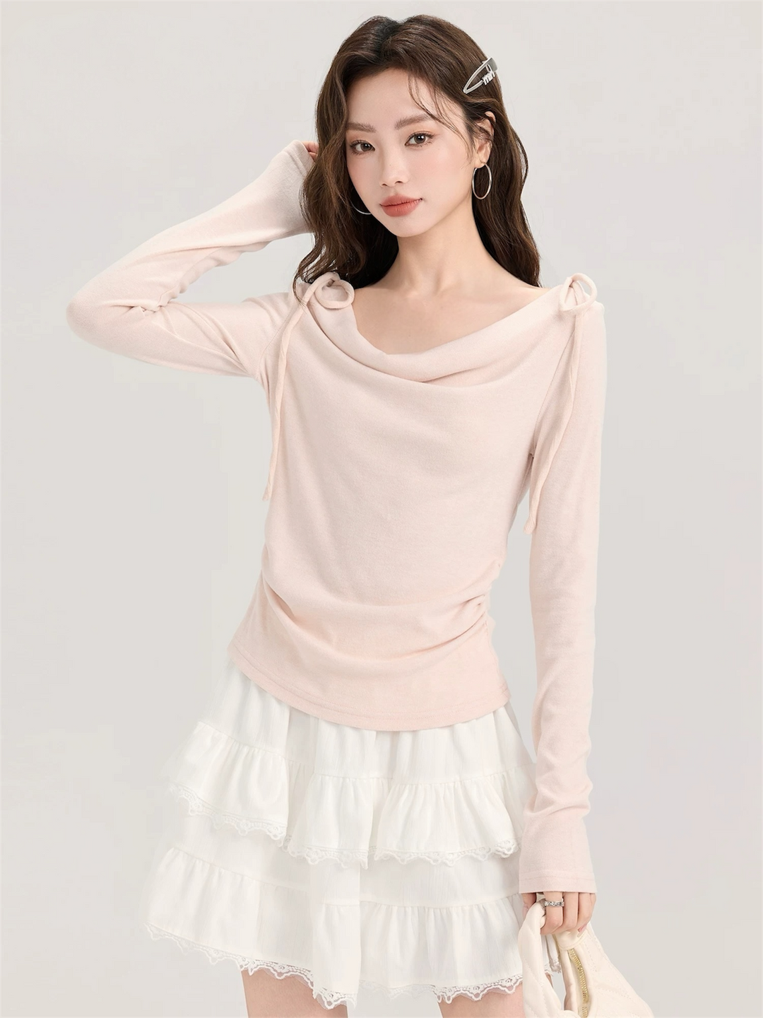 ショルダーリボンドレープトップス Mc 553