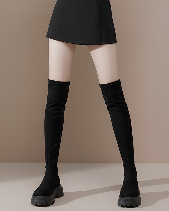 スリムフィット厚底ロングブーツ Mc 638