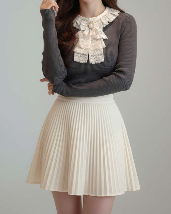 クラシカルリボンフリルトップス Mc 755