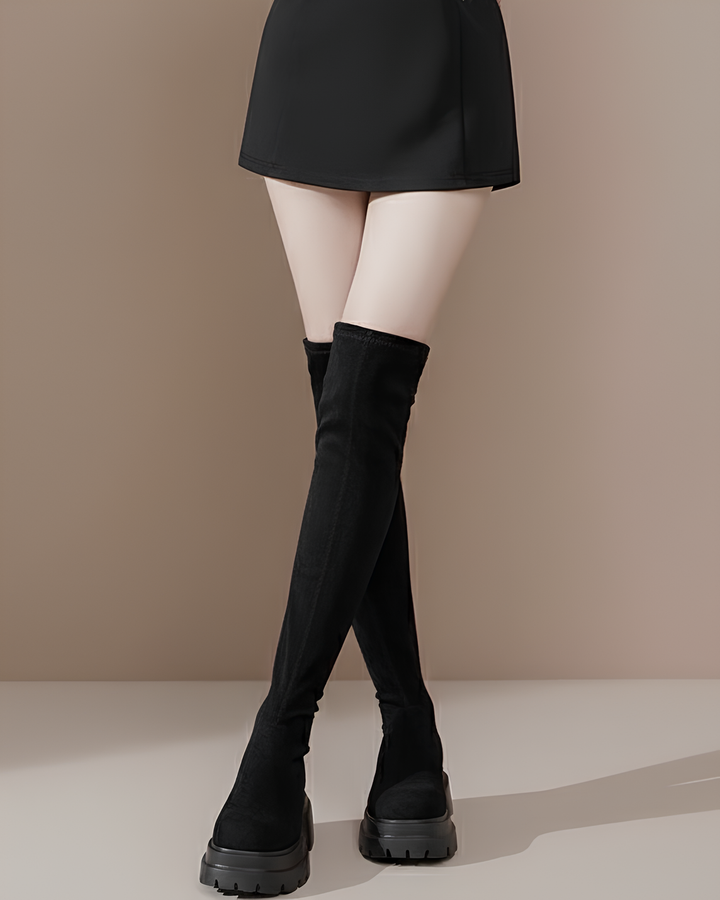 スリムフィット厚底ロングブーツ Mc 638