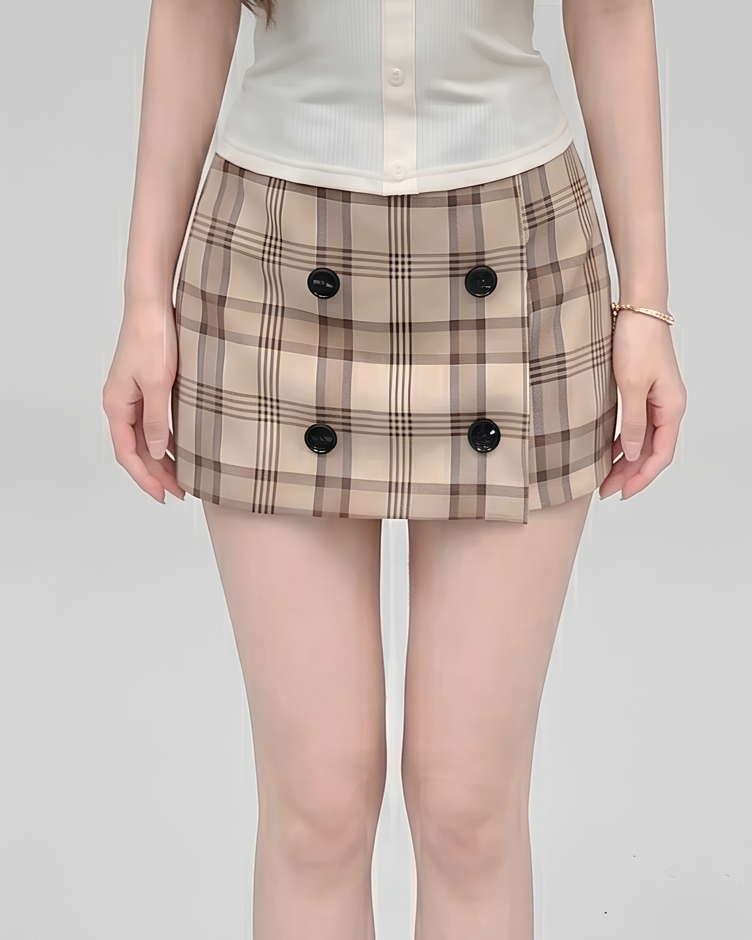 クラシックチェックラップミニスカート Mc839