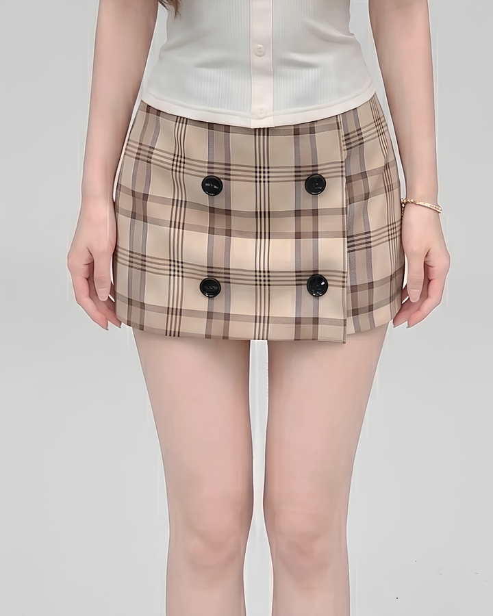 クラシックチェックラップミニスカート Mc839