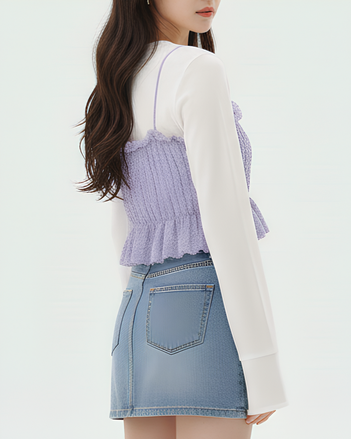 フリルレイヤードトップス Mc770