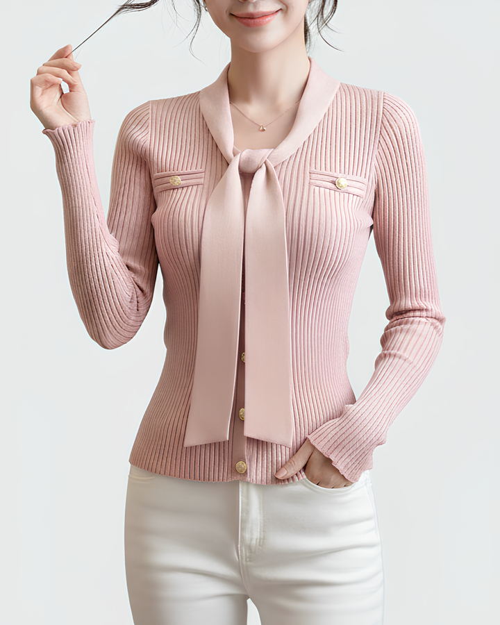 リボンタイリブカーディガン Mc 754