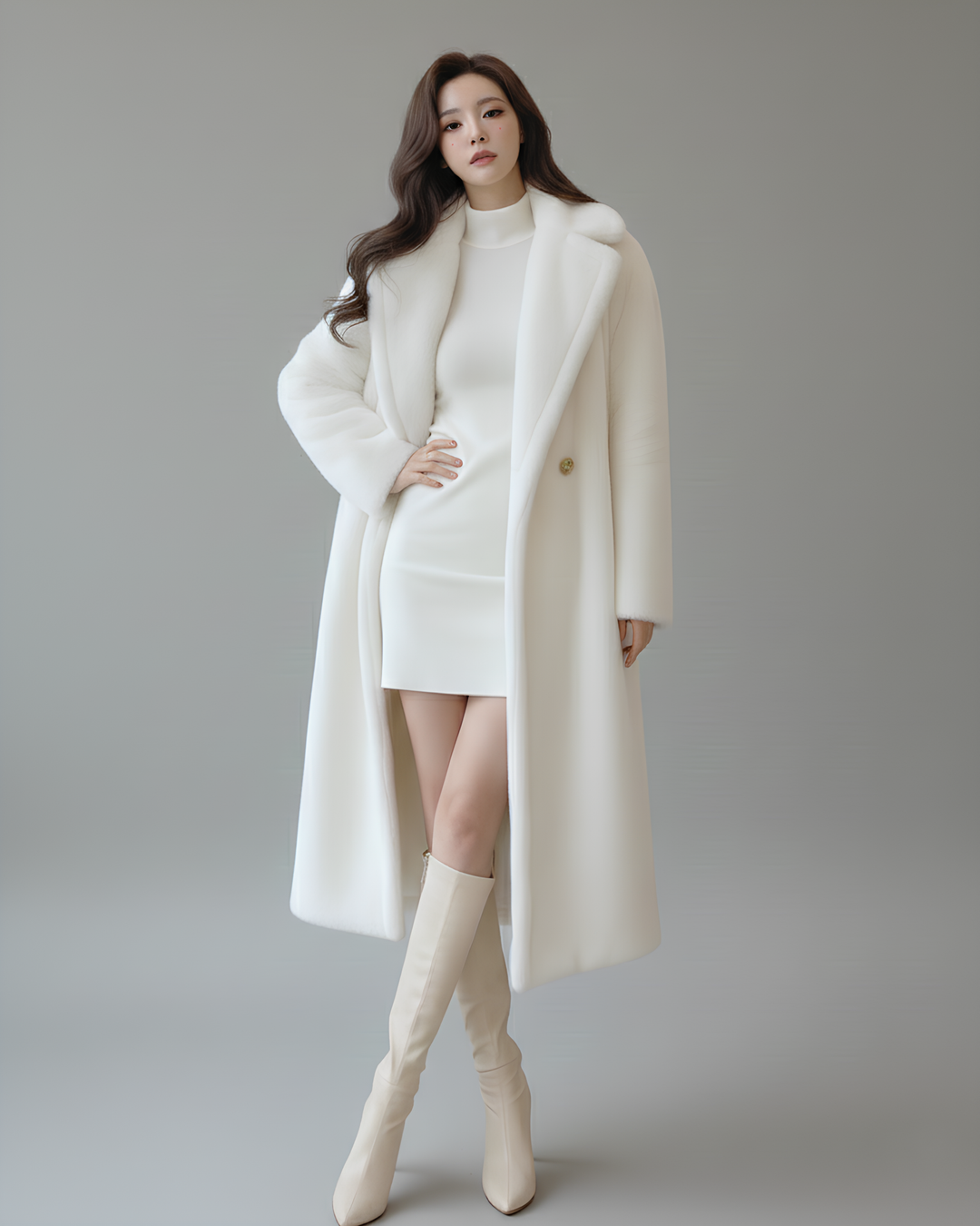 エアリーボアロングコート Mc 592