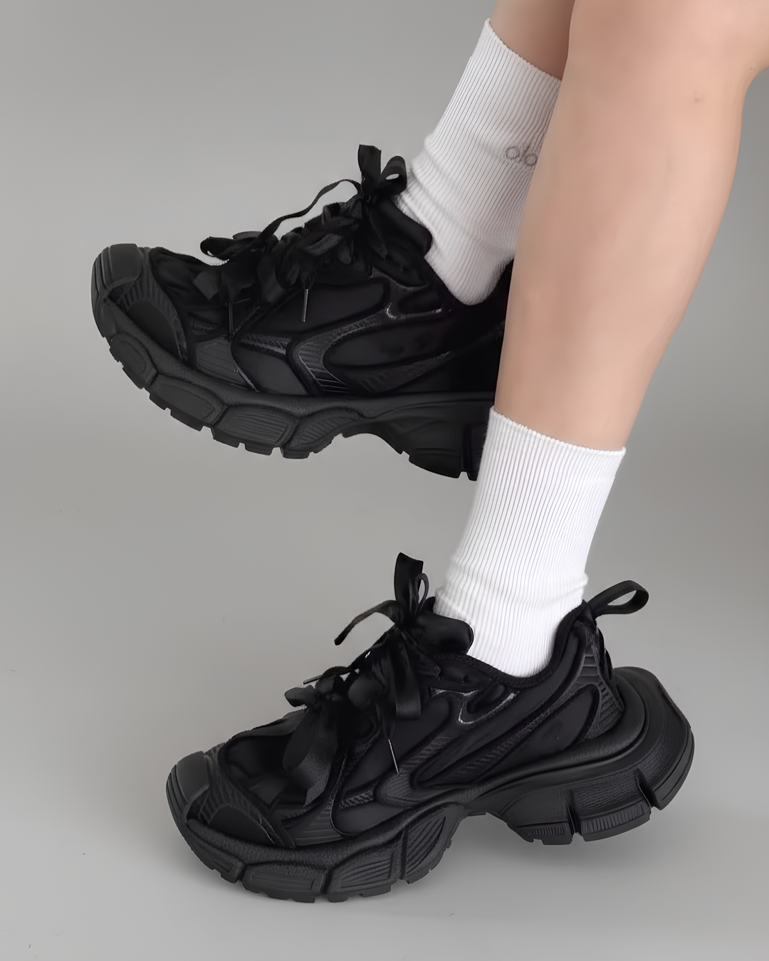 リボンレース ボリュームソール スニーカー Mc 740