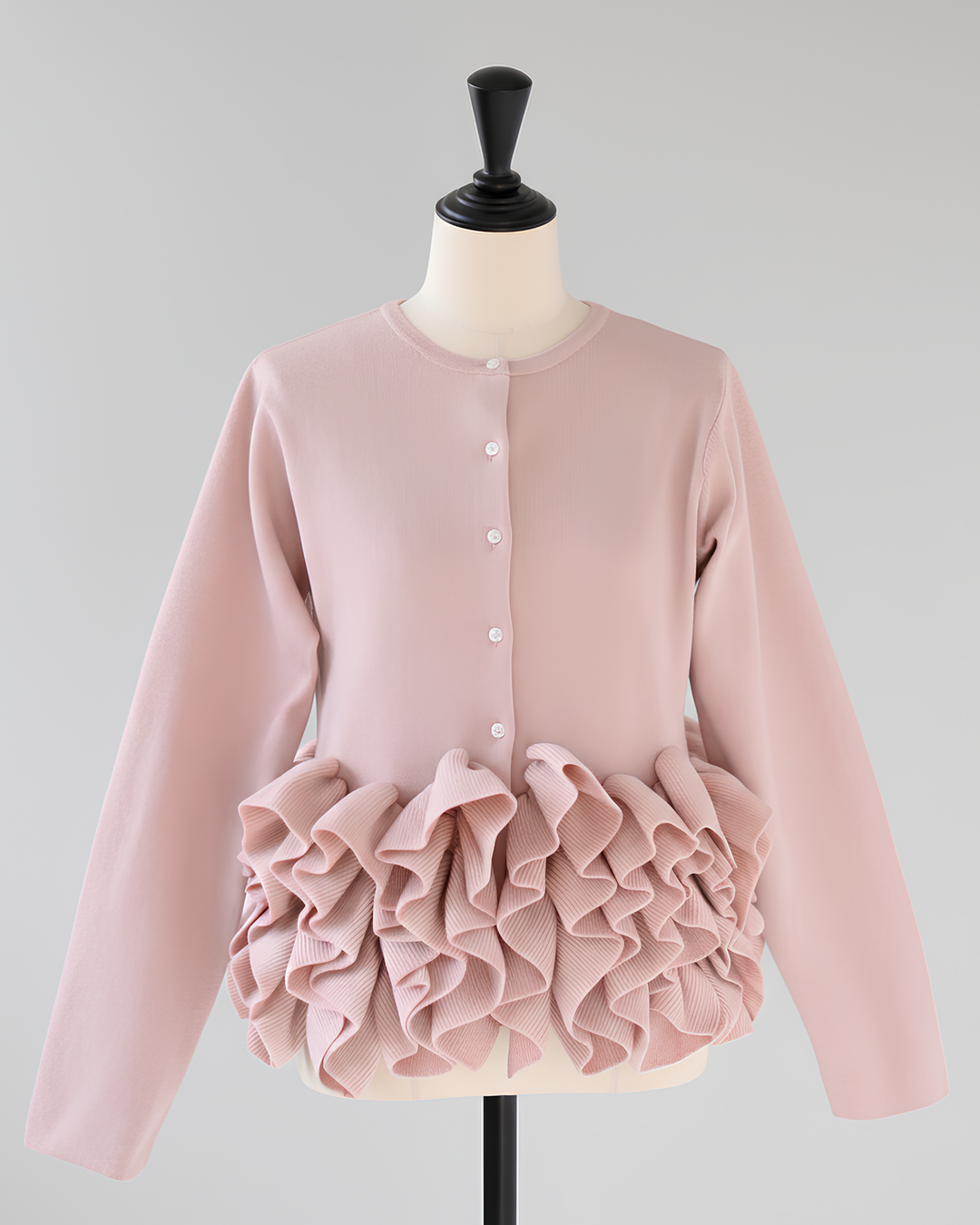 ボリュームフリルペプラムニットトップス Mc745