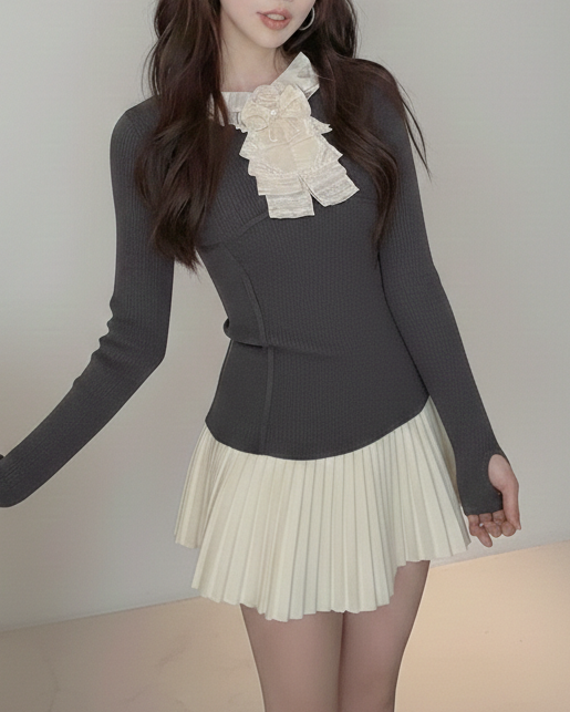 クラシカルリボンフリルトップス Mc 755