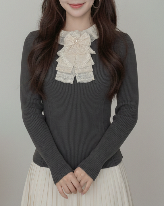 クラシカルリボンフリルトップス Mc 755