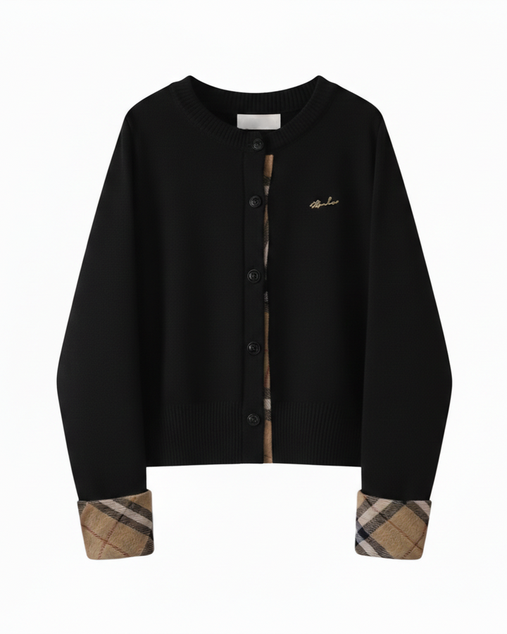 チェックラインニットカーディガン Mc 595