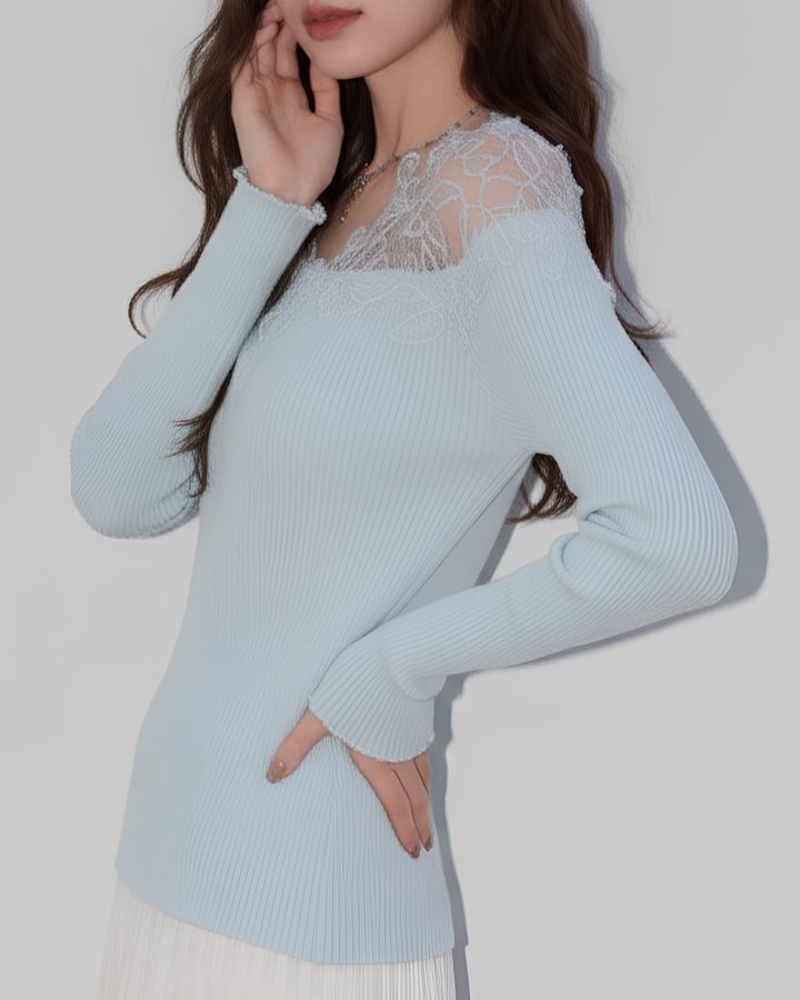 オフショルレースニットトップス Mc 766