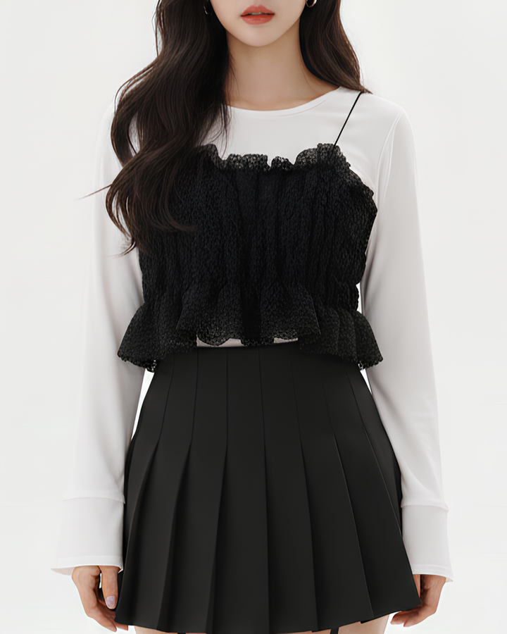 フリルレイヤードトップス Mc770