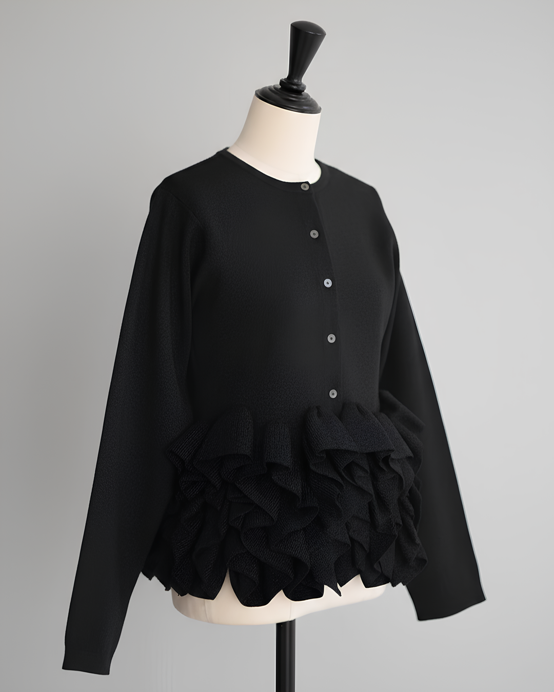 ボリュームフリルペプラムニットトップス Mc745