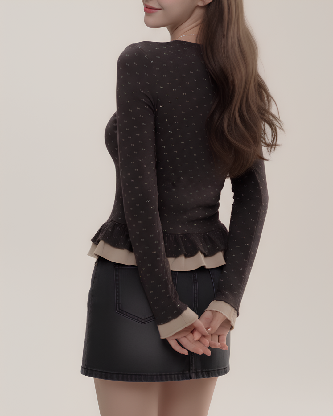 ショコラフラワーペプラムトップス Mc 760