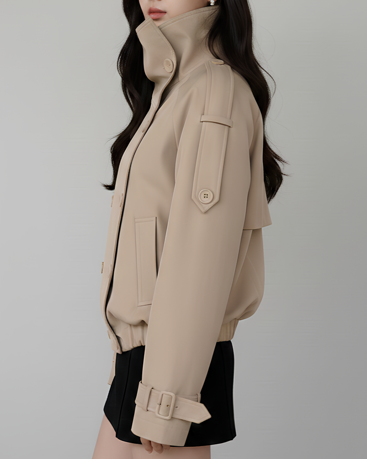 スタンドネックショートトレンチブルゾン Mc 764