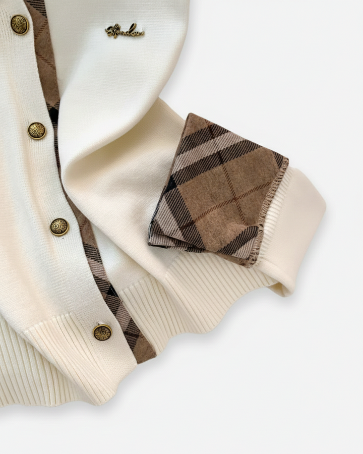 チェックラインニットカーディガン Mc 595