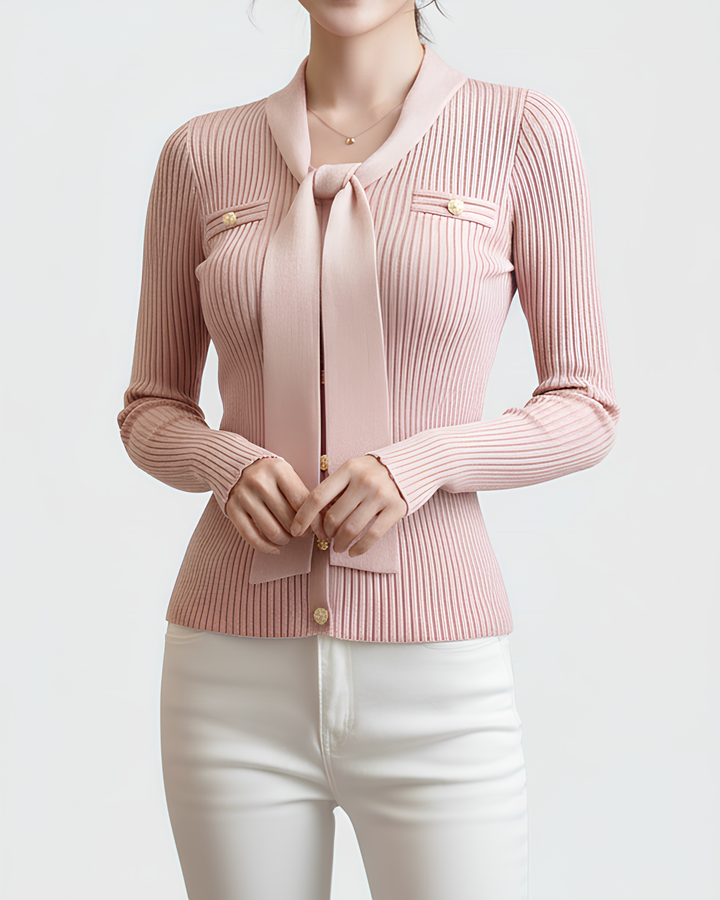 リボンタイリブカーディガン Mc 754