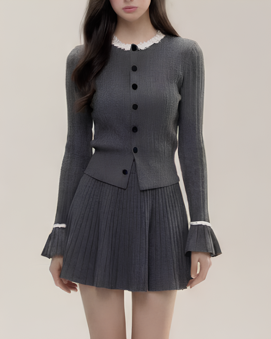 レースカラードッキングニットセットアップ Mc 759