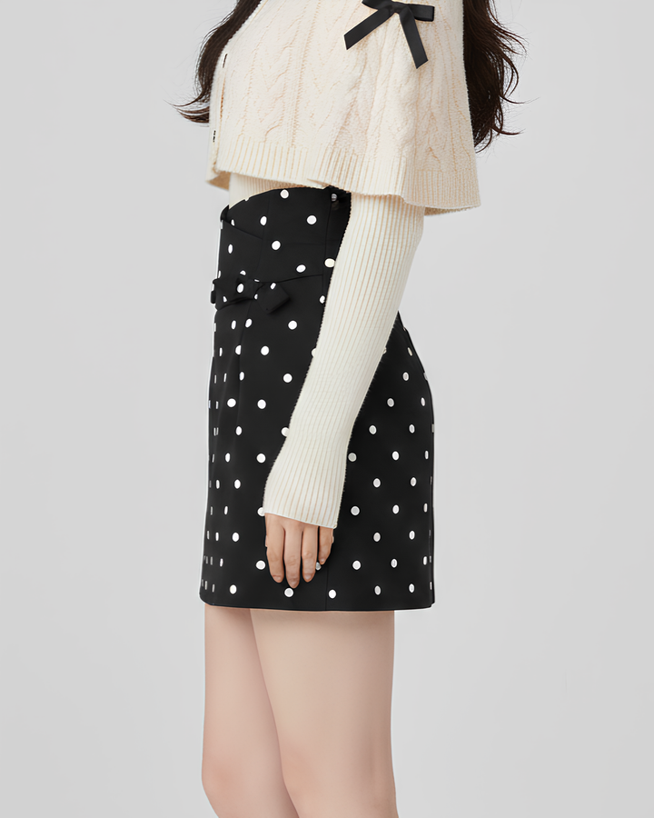 ハイウエストドットタイトスカート Mc 709