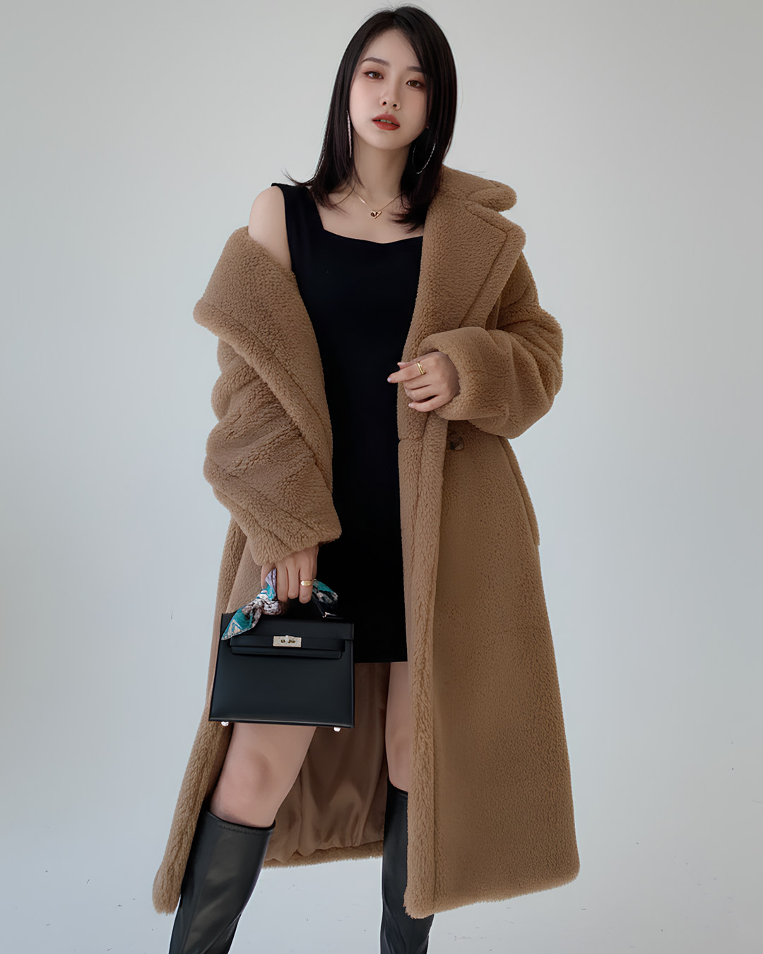 エアリーボアロングコート Mc 592