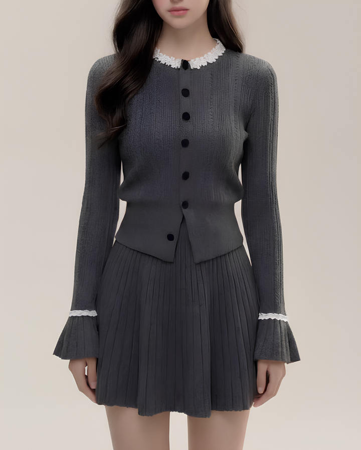 レースカラードッキングニットセットアップ Mc 759