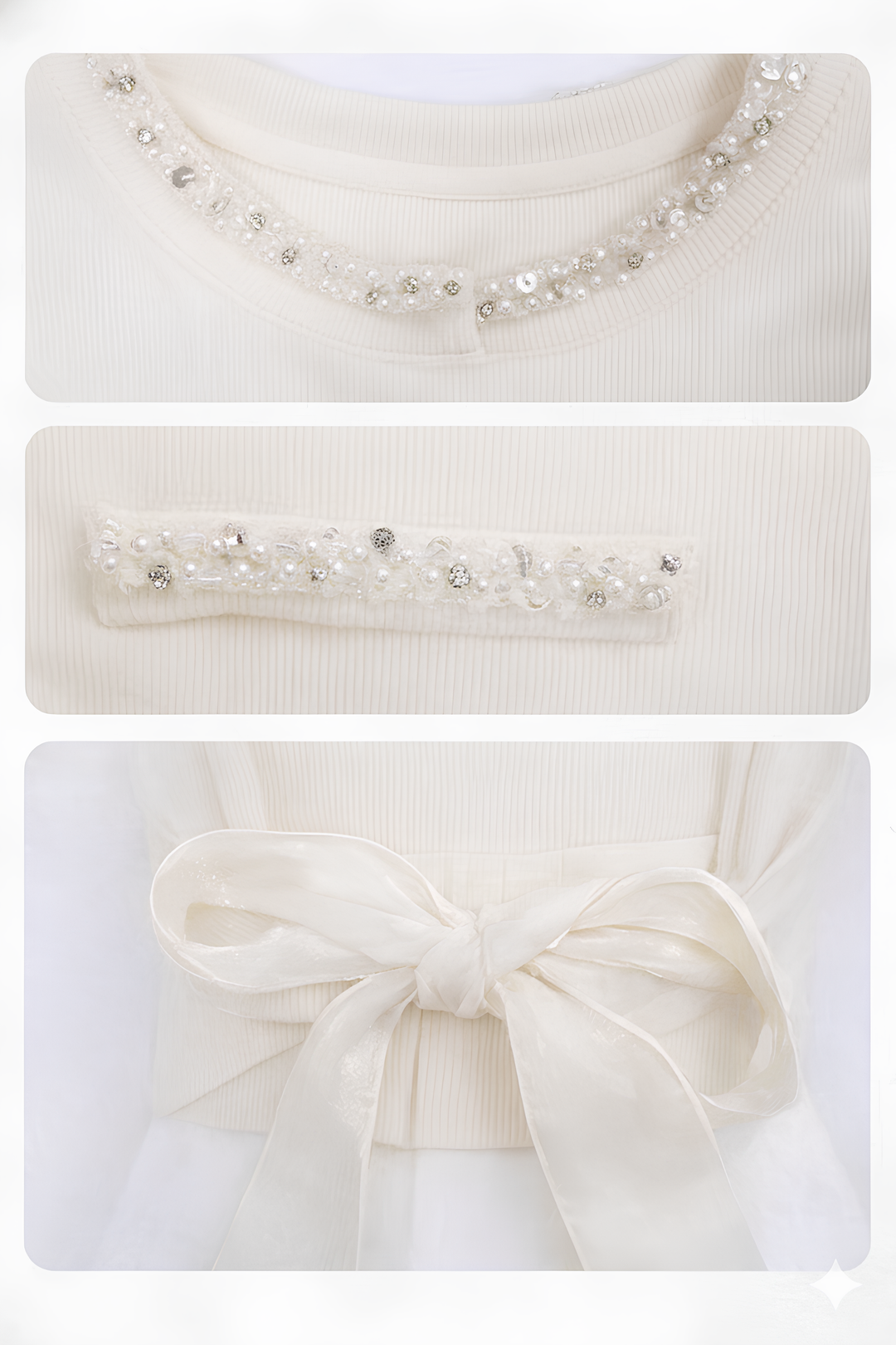 バックリボンビジューカーディガン Mc750