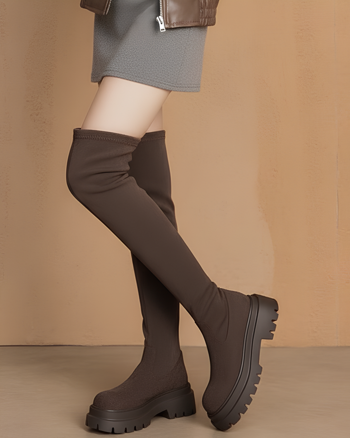 スリムフィット厚底ロングブーツ Mc 638