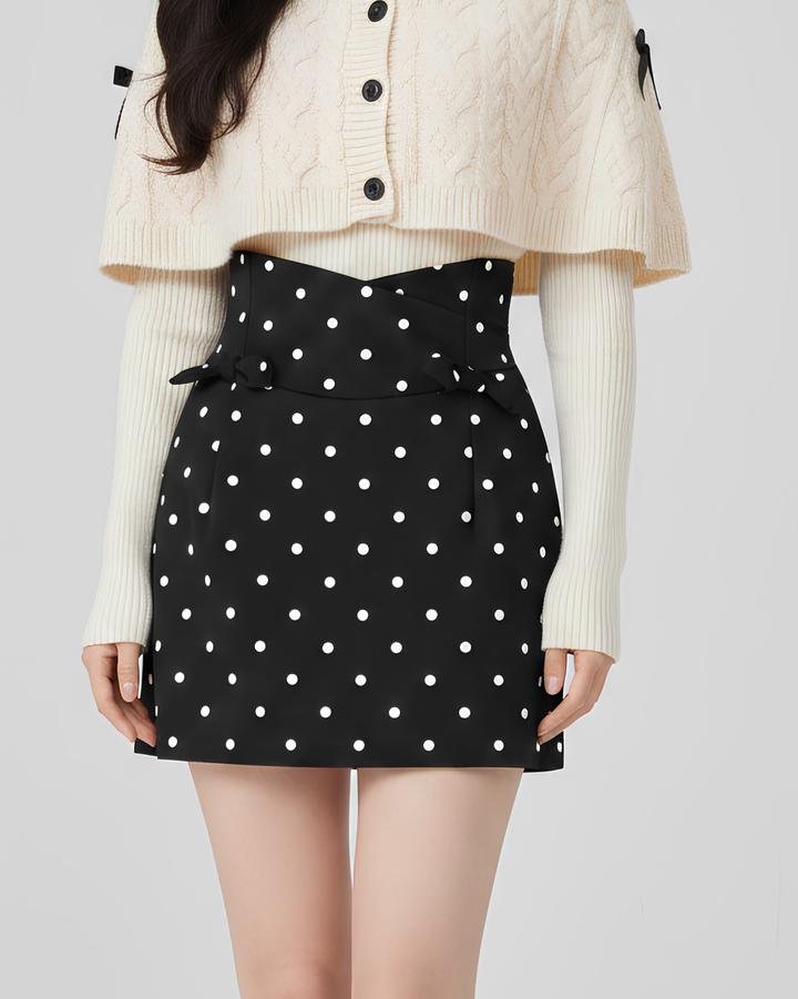 ハイウエストドットタイトスカート Mc 709