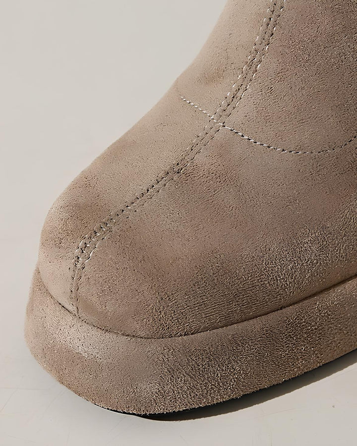 スエード厚底スクエアショートブーツ Mc 623