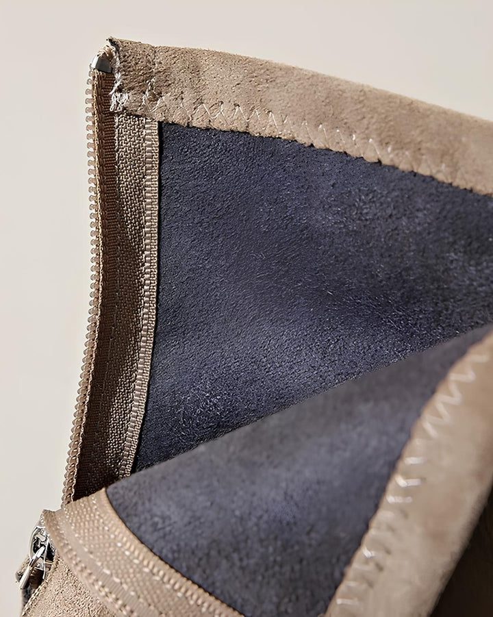 スエード厚底スクエアショートブーツ Mc 623