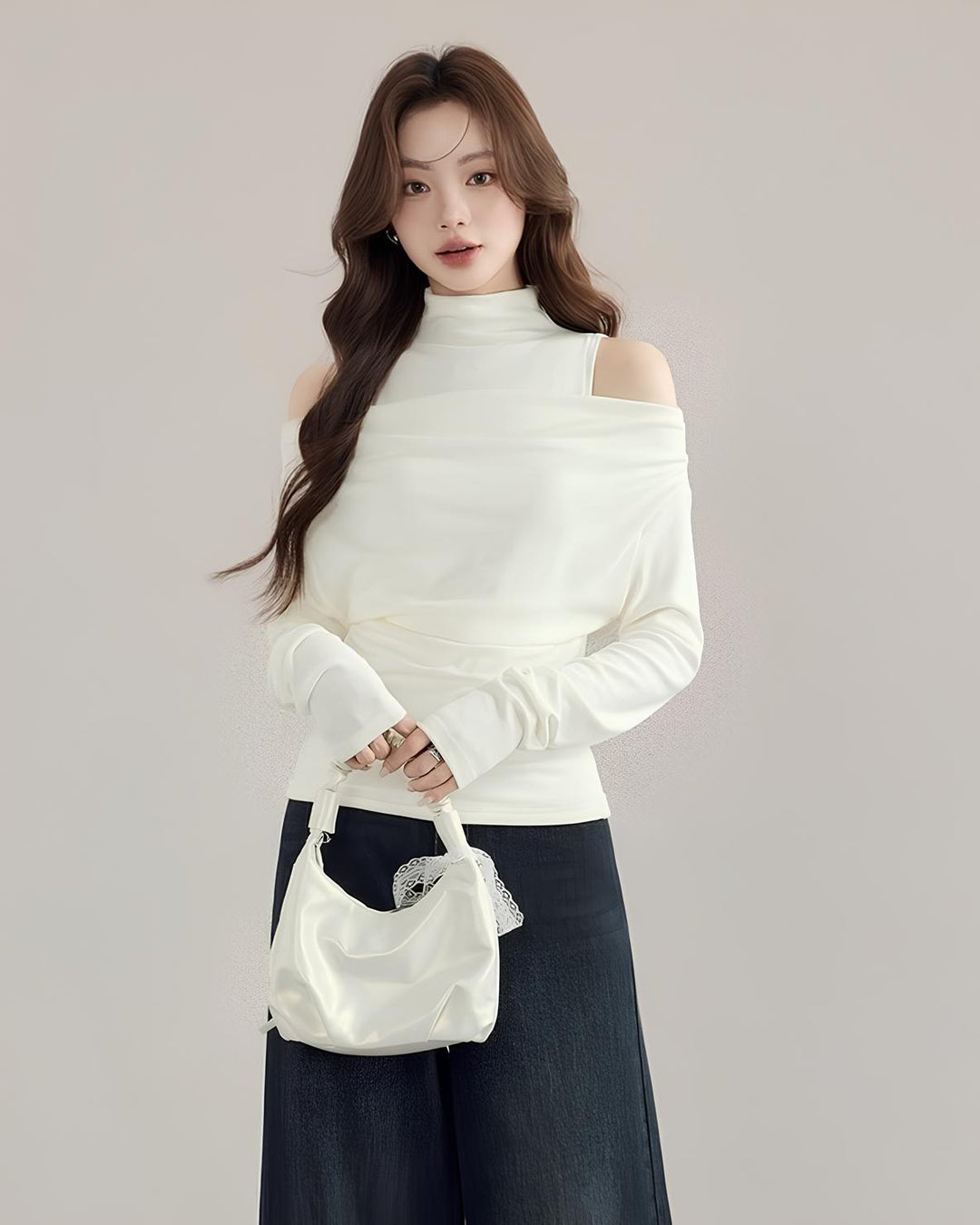 デュアルネックデザイントップス  Mc 627