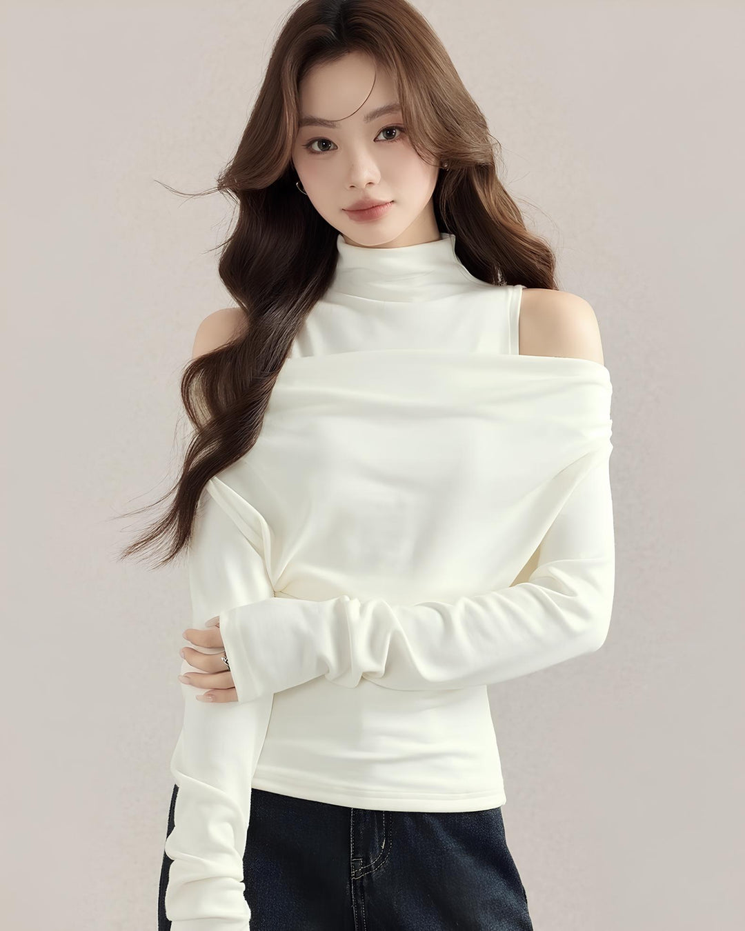 デュアルネックデザイントップス  Mc 627