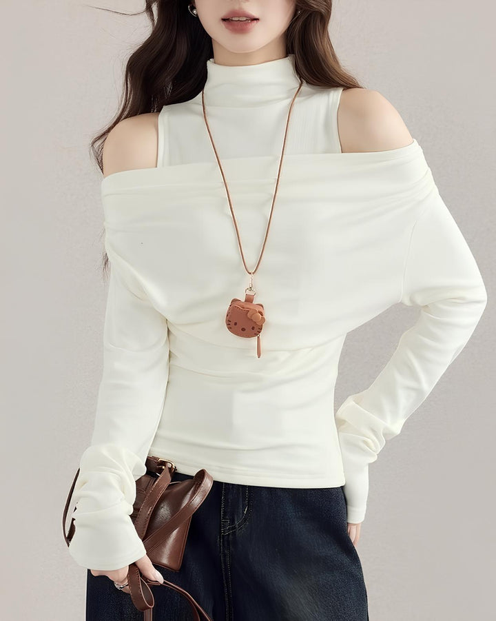 デュアルネックデザイントップス  Mc 627