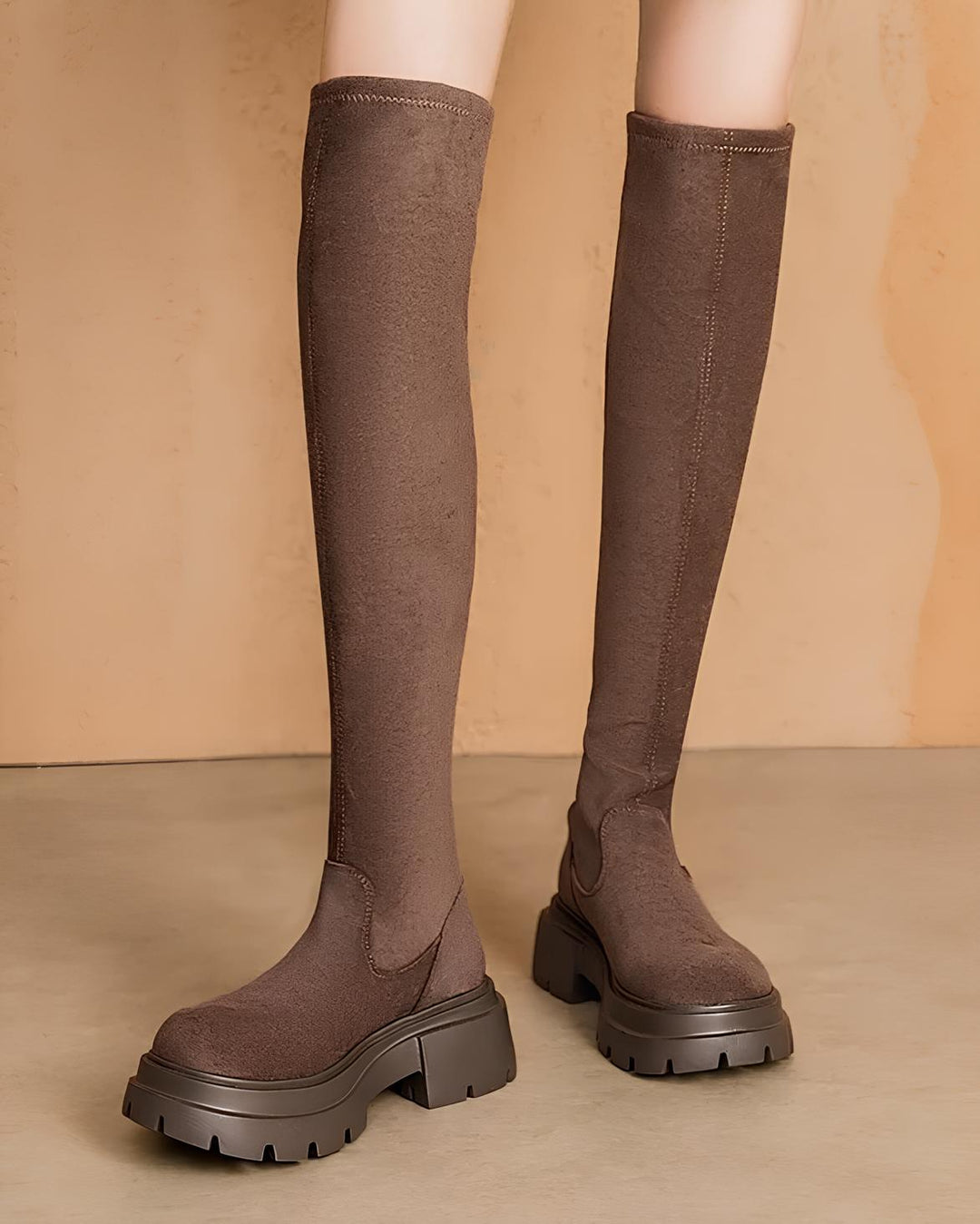 スリムフィット厚底ロングブーツ Mc 638