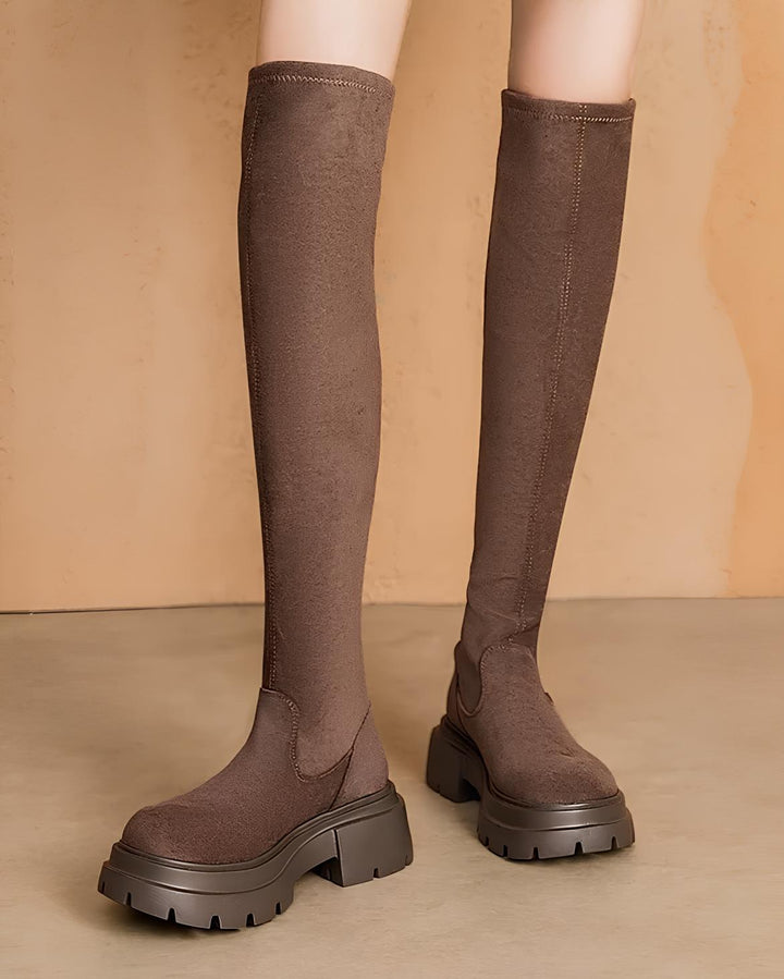 スリムフィット厚底ロングブーツ Mc 638